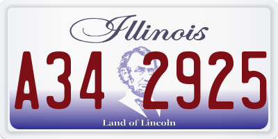 IL license plate A342925