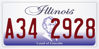 IL license plate A342928