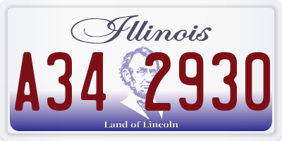 IL license plate A342930
