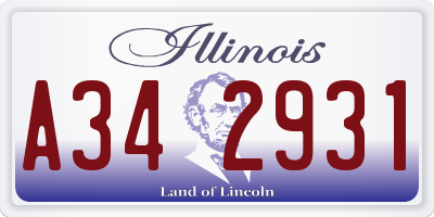 IL license plate A342931