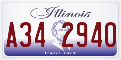 IL license plate A342940