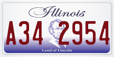 IL license plate A342954