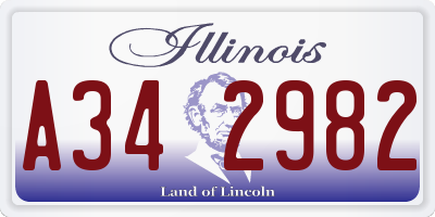 IL license plate A342982