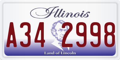 IL license plate A342998