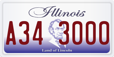 IL license plate A343000
