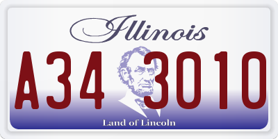 IL license plate A343010