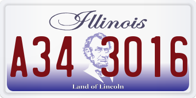 IL license plate A343016