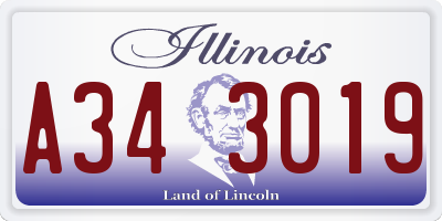 IL license plate A343019