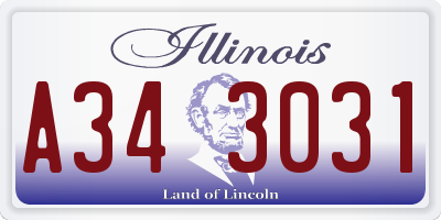 IL license plate A343031