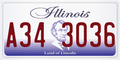 IL license plate A343036