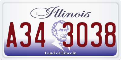 IL license plate A343038