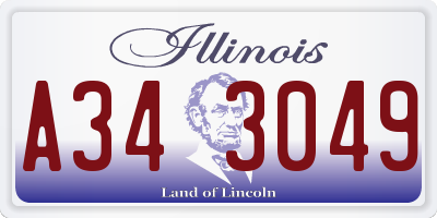 IL license plate A343049