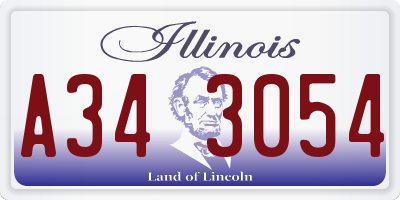 IL license plate A343054