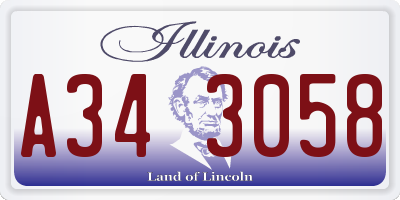 IL license plate A343058