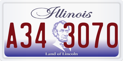 IL license plate A343070