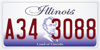 IL license plate A343088