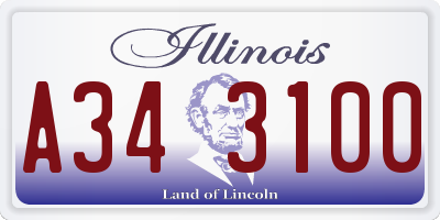 IL license plate A343100