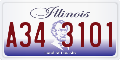 IL license plate A343101