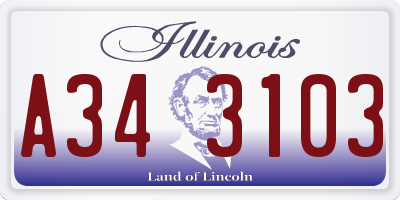 IL license plate A343103