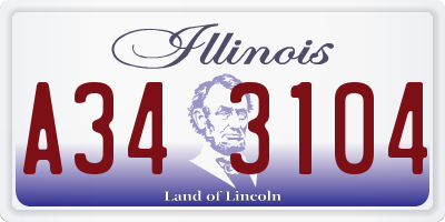IL license plate A343104