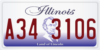 IL license plate A343106