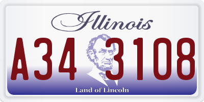 IL license plate A343108