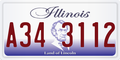 IL license plate A343112