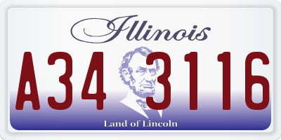 IL license plate A343116