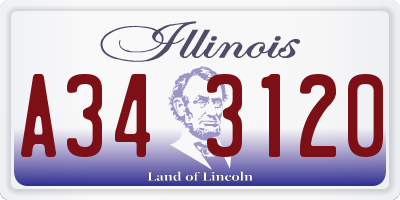 IL license plate A343120