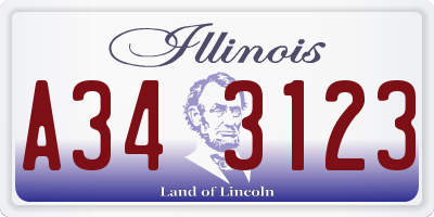 IL license plate A343123