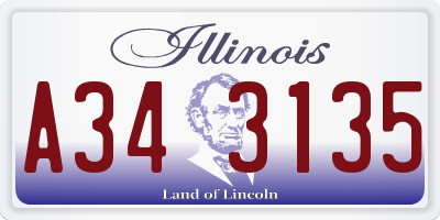 IL license plate A343135