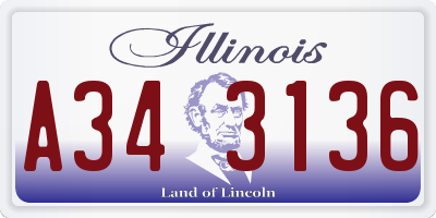 IL license plate A343136