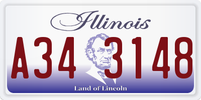 IL license plate A343148