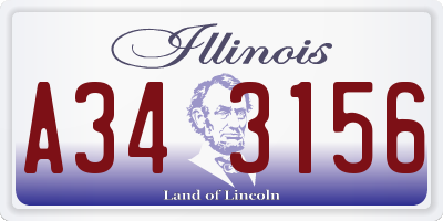 IL license plate A343156