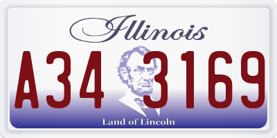 IL license plate A343169