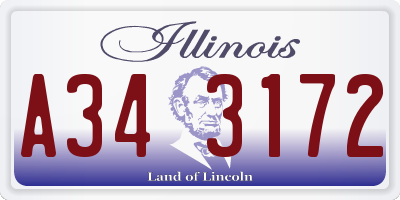 IL license plate A343172