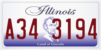 IL license plate A343194