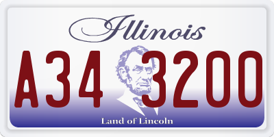 IL license plate A343200