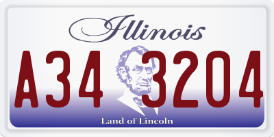 IL license plate A343204