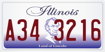 IL license plate A343216
