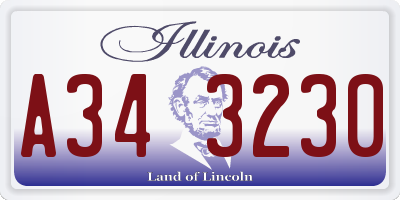 IL license plate A343230