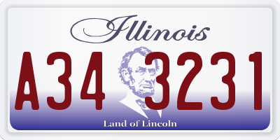 IL license plate A343231