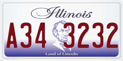 IL license plate A343232