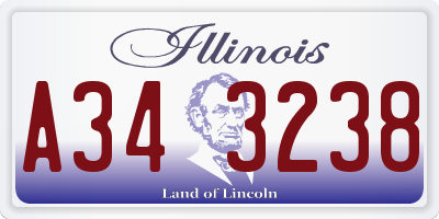 IL license plate A343238
