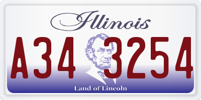 IL license plate A343254