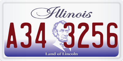 IL license plate A343256