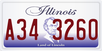 IL license plate A343260