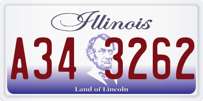 IL license plate A343262