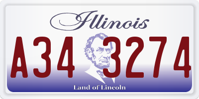 IL license plate A343274