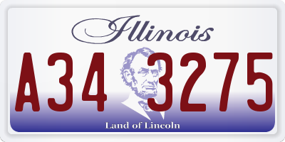 IL license plate A343275